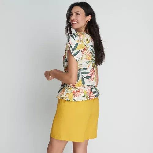 BLUSA CURVI CUELLO V Y MANGAS - MAWI