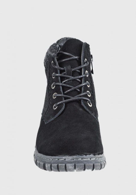 BOTIN DEGAS GAMUZA C/ CIERRES Y CUELLO - MAWI