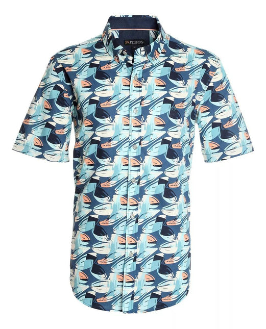 CAMISA POTROS ESTAMPADA ALGODON MC - MAWI