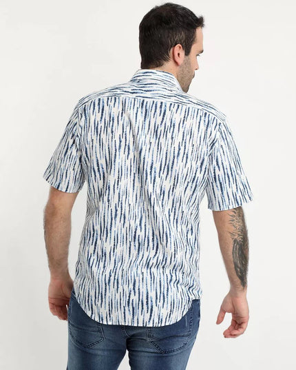 CAMISA POTROS LINO ESTAMPADA CUELLO SPORT - MAWI