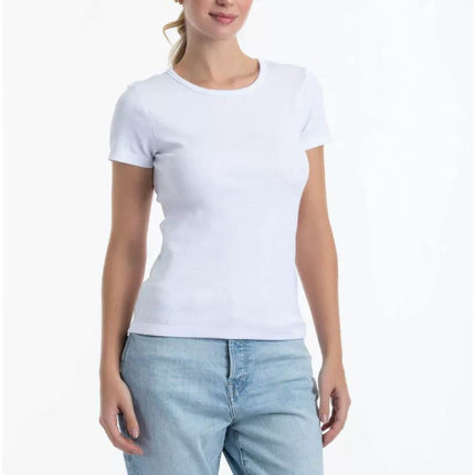 CAMISETA LADY GENNY COTTON RIB MANGA COR - MAWI
