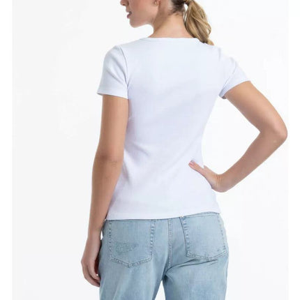 CAMISETA LADY GENNY COTTON RIB MANGA COR - MAWI