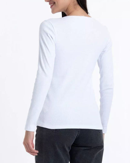 CAMISETA LADY GENNY COTTON RIB MANGA LAR - MAWI