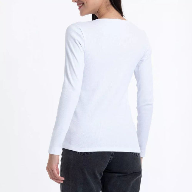 CAMISETA LADY GENNY COTTON RIB MANGA LAR - MAWI