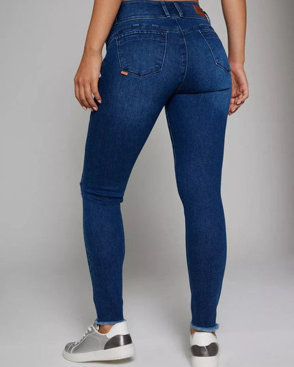 JEANS J.J.O 3 BOTONES PUSH UP ROTURAS Y TACH - MAWI
