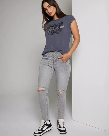 JEANS J.J.O 3 BOTONES REBECA BRILLOS - MAWI