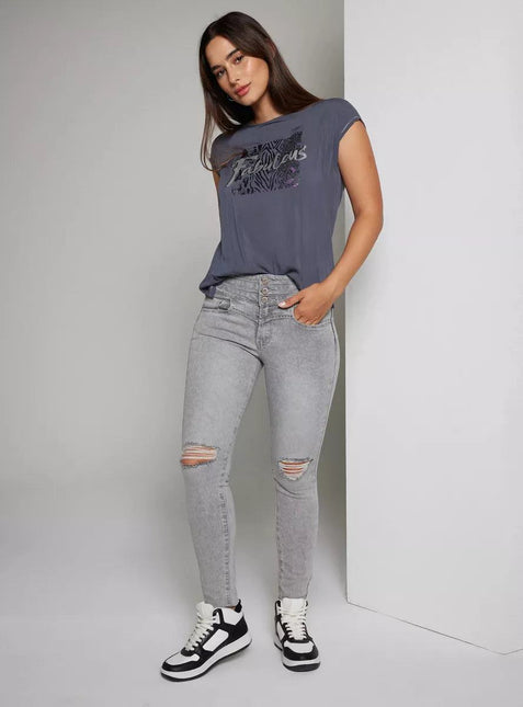 JEANS J.J.O 3 BOTONES REBECA BRILLOS - MAWI
