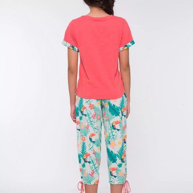 PIJAMA LADY GENNY COTTON MELANGE ESTAMPADO - MAWI