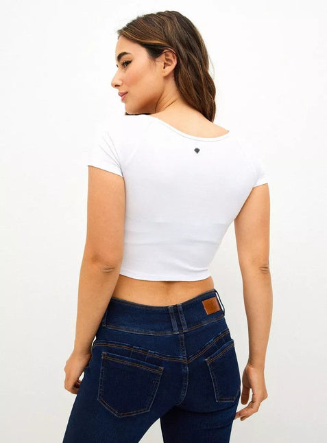 POLERA J.J.O CROP AMARRAS CUTOUT - MAWI
