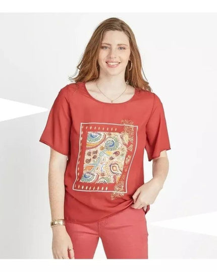 POLERA LORENZO DI PONTI 3/4 FABRIC ESTAMPADO - MAWI