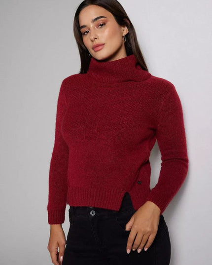 SWEATER J.J.O CUELLO TORTUGA Y TEXTURA LUREX - MAWI